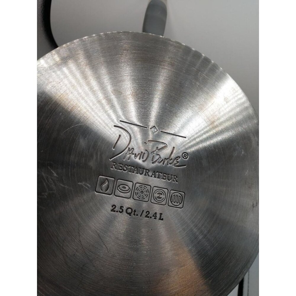 David Burke Restaurateur 2.5 Qt Stainless Steel Saucepan With Glass Lid & Strain - Picture 6 of 7